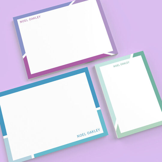 Modern Hue Border Flat Note Card Collection